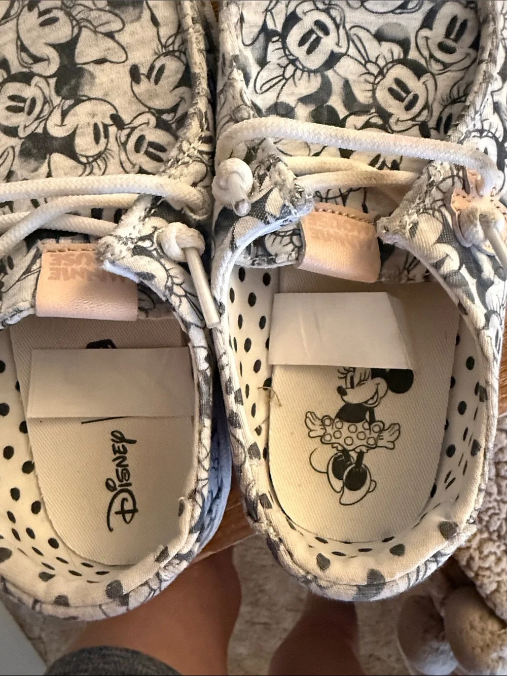 Disney Hey Dudes Gray and White Minnie Mouse for Kids